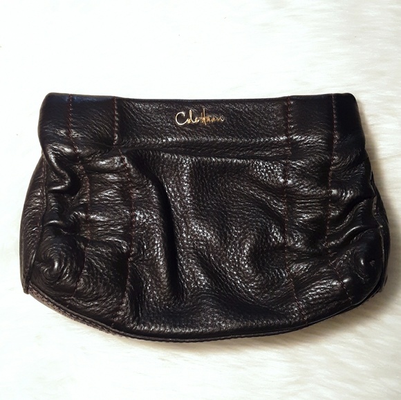 Cole Haan Black Leather Vintage Clutch - Picture 1 of 6